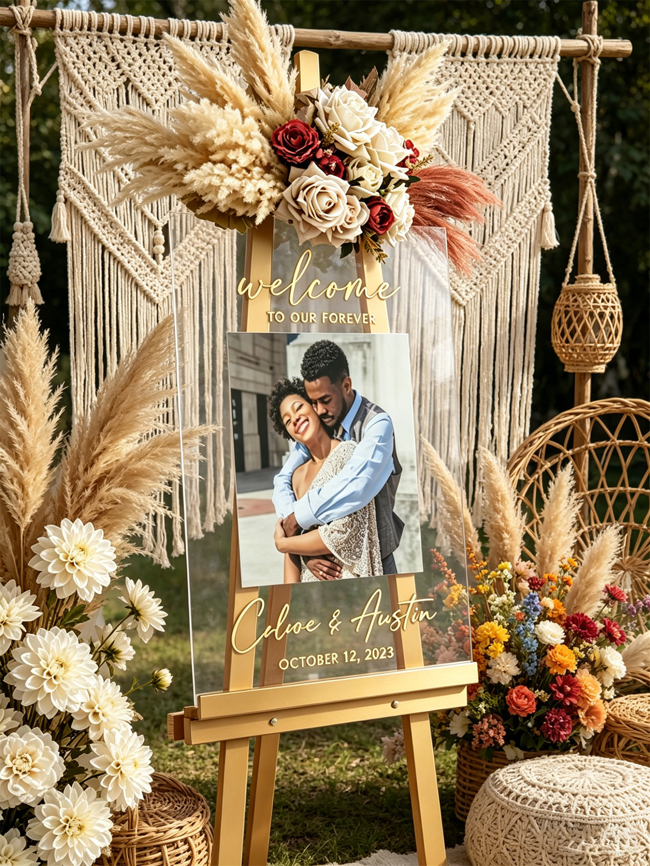 Modern Photo Acrylic Wedding Welcome Sign